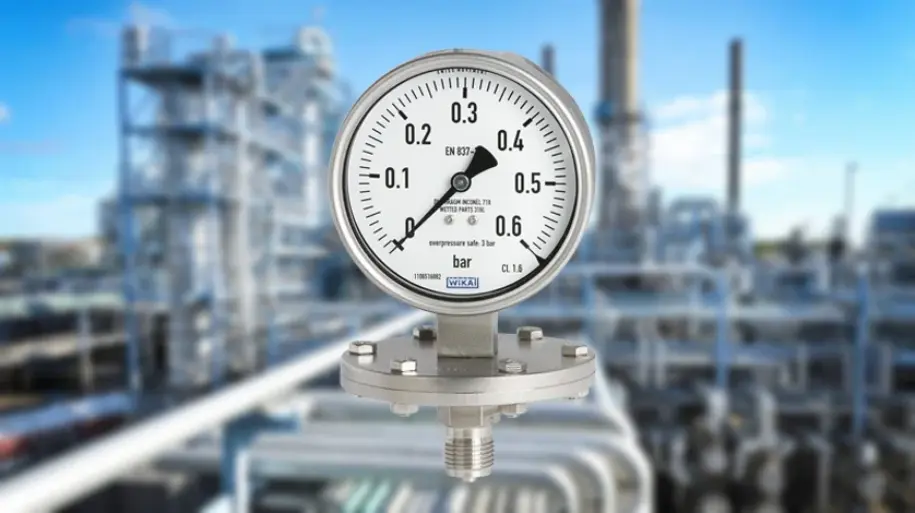 Pressure gauge on a process line