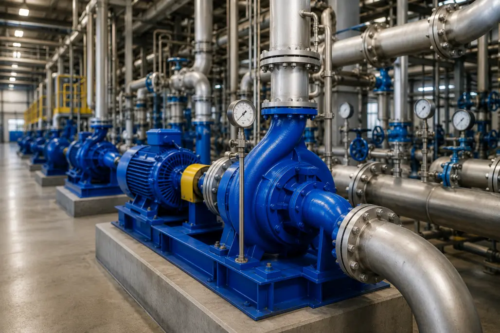 Centrifugal pumps in a process plant